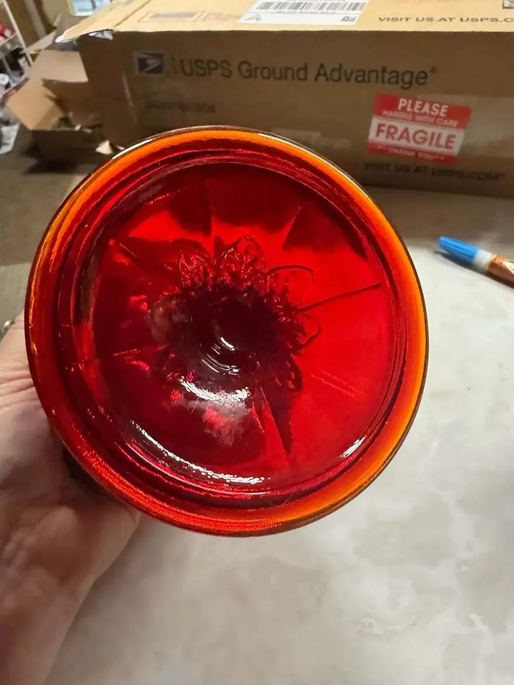 Fenton Ruby Red Carnival Glass Dancing Ladies Urn Vase